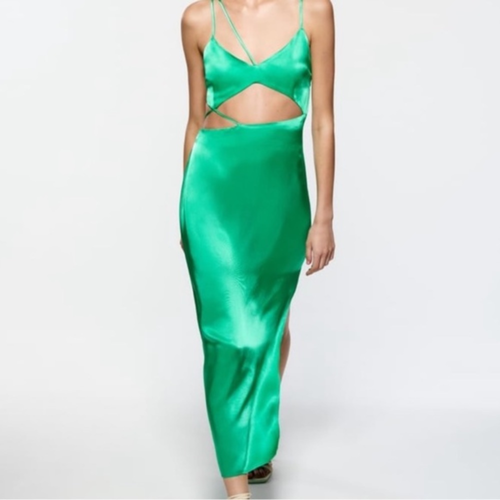 NWT* ZARA ASYMMETRIC SATIN DRESS - X SMALL - SOLD OUT ONLINE